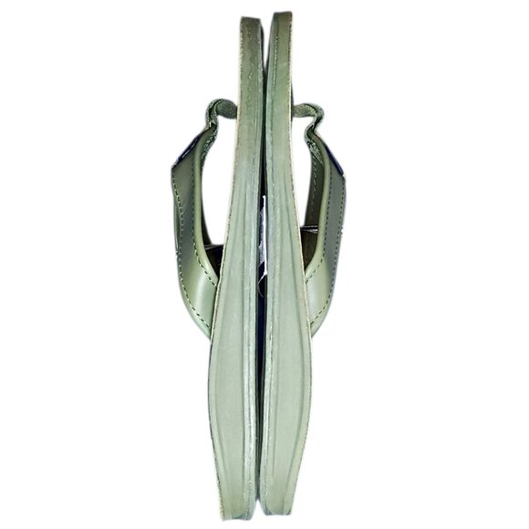 NEW Vineyard Vines Men’s Size 11 Clover Green Leather Contoured Flip Flop Sandal - Picture 5 of 13